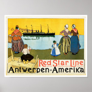 Rote Stern-Linie ~ Antwerpen-Amerika Poster