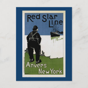 Rote Stern Linie Postkarte