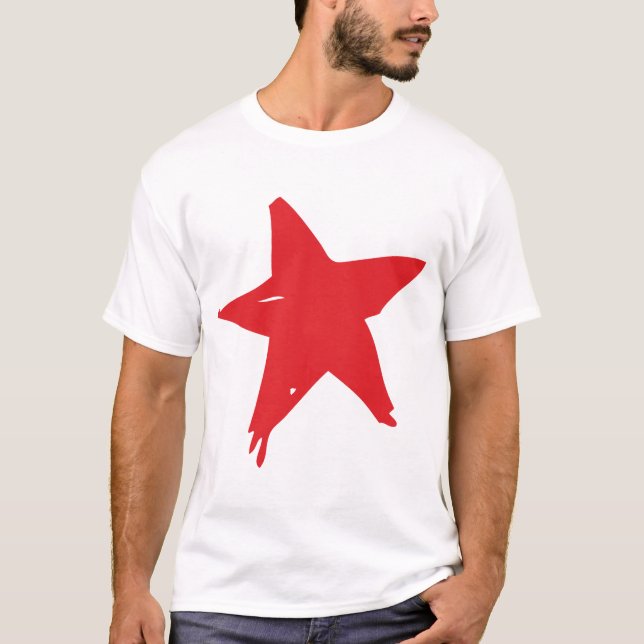 Rote Stern-Mann-Shirts T-Shirt (Vorderseite)