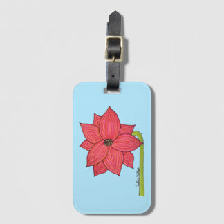 Rote Sternblume mit blauem Hintergrund Gepäckanhänger