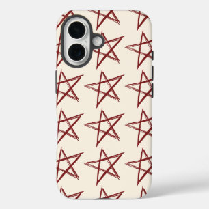 Rote Sterne Ästhetik Cool Vintage iPhone 16 Hülle