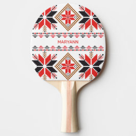 Rote Sterne Diamanten Kreuz Stitch Custom Tischtennis Schläger