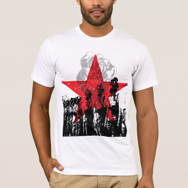 Rote Sterne Gasmaske! Ernesto Che Guevara T - Shir T-Shirt (Vorderseite)