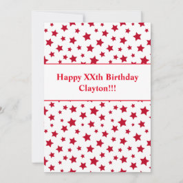 Rote Sterne mit Botschaft Geburtstagsparty Einladu Einladung