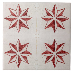Rote Sterne Moderne portugiesische Azulejos Fliese