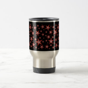 Rote Sterne Reise/Pendlerfahrten Tasse schwarz