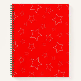 Rote Sterne SpiralNotebook Notizbuch