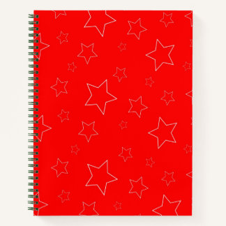 Rote Sterne SpiralNotebook Notizbuch