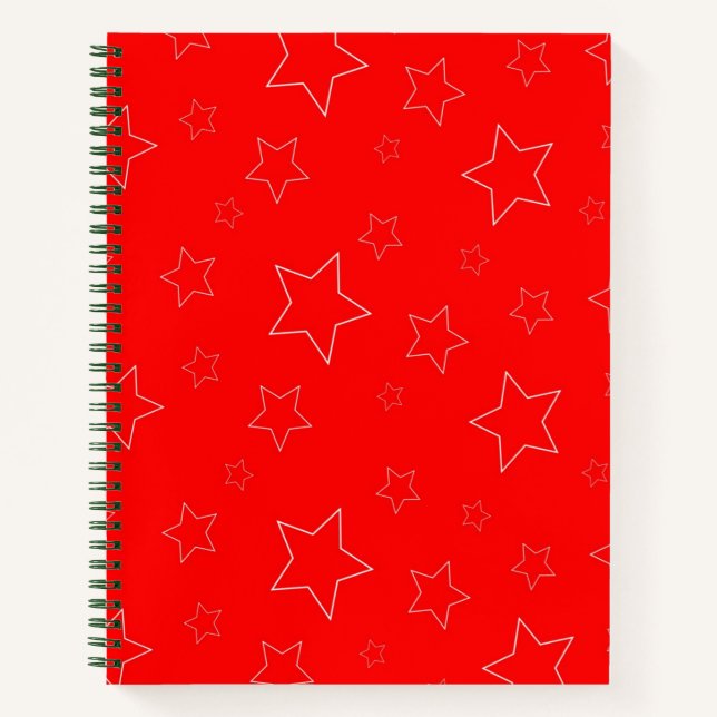 Rote Sterne SpiralNotebook Notizbuch (Vorderseite)
