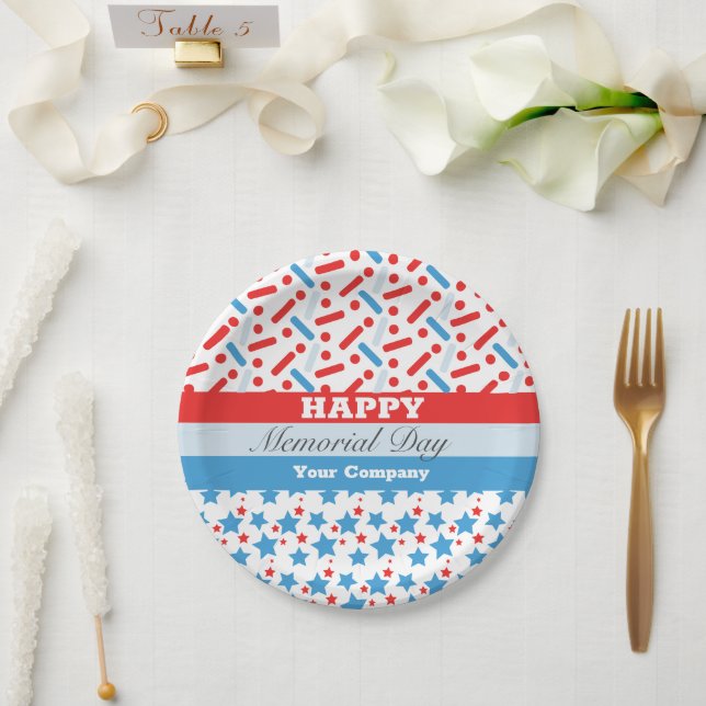 Rote Sterne Sprinkles Memorial Day Event Party Pappteller (Hochzeit)