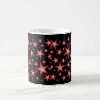 Rote Sterne Tasse schwarz
