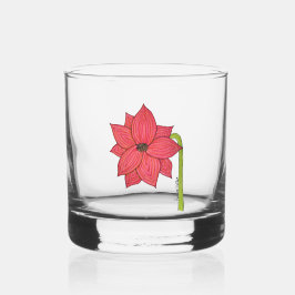 Rote Sternen-Blume leer Whiskyglas
