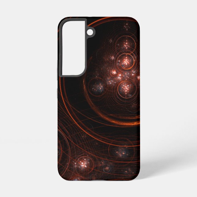 Rote Sternenlicht-Orbits Abstrakte Kosmische Kunst Samsung Galaxy Hülle (Rückseite)