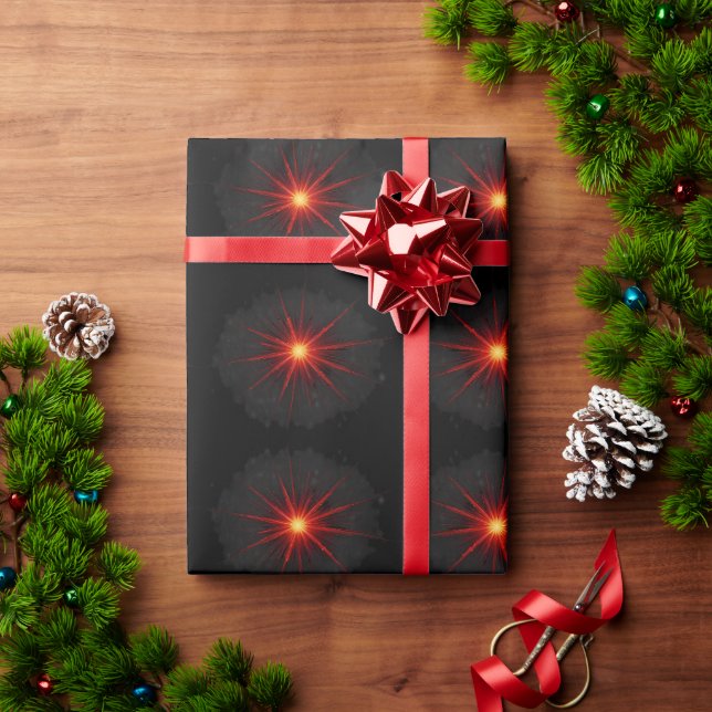 Rote Sternexplosion Geschenkpapier (Feiertagsgeschenk)