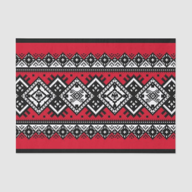 Rote Stickerei Seidenpapier (Vorderseite)