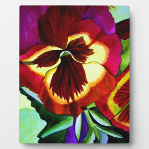 Rote Stiefmütterchen Aquarell Blume Originale Kuns Fotoplatte