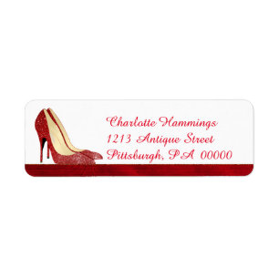 Rote Stilett-Girly Adressen-Etikett