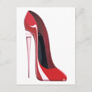 Rote Stiletto-Schuhkunst Postkarte