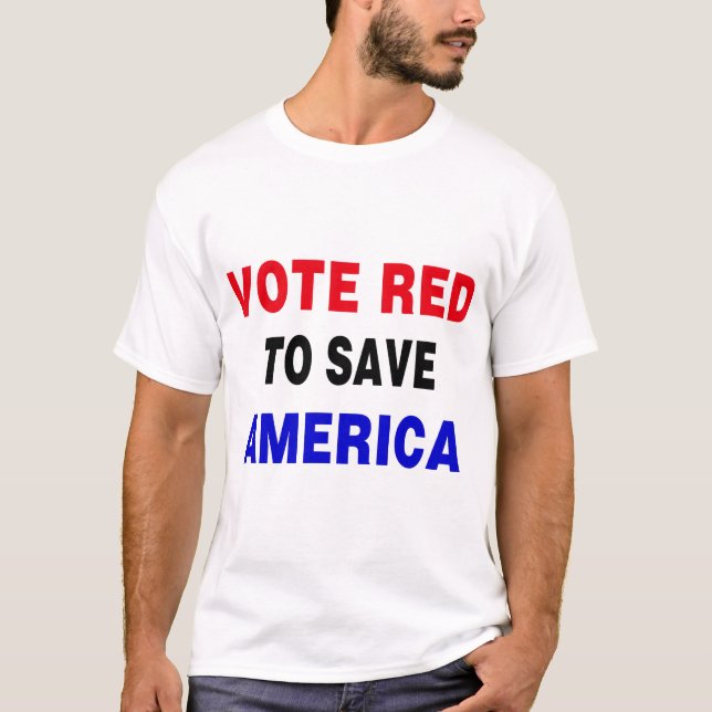 Rote Stimme, um Amerika Retten T-Shirt (Vorderseite)