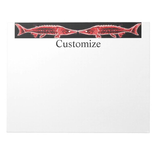 Rote Störe Thunder_Cove schwarz Notizblock (Vorderseite)