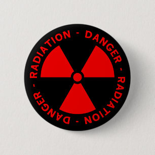 Rote Strahlungs-warnender Knopf Button