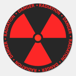 Rote Strahlungswarnung Runder Aufkleber