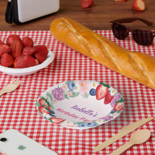 Rote Strawberry Rosa Geburtstagsparty für Kinder Pappteller