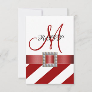 Rote Streifen, Band, RSVP für Hochzeiten Karte