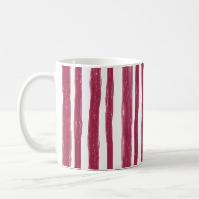 Rote Streifen Bordeaux  Kaffeetasse (Links)