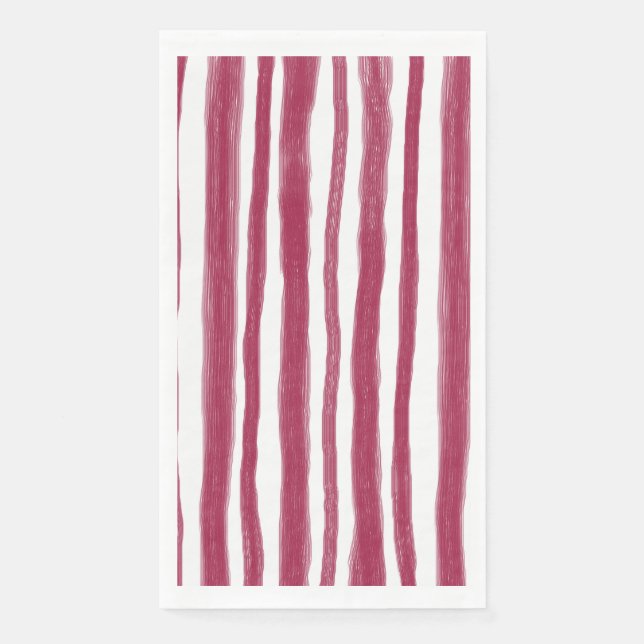 Rote Streifen Bordeaux  Serviette (Vorderseite)
