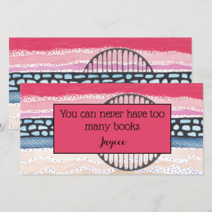 Rote Streifen gemischte Medien, personalisierte Bu Dankeskarte