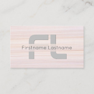 Rote Streifen Marmoroberfläche, eleganter monogram Visitenkarte