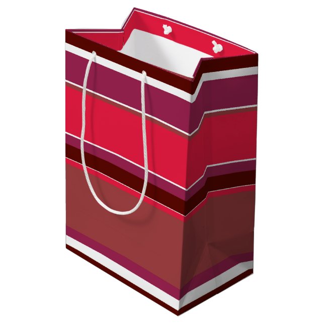 Rote Streifen Mittlere Geschenktüte (Rückseite Schrägansicht)