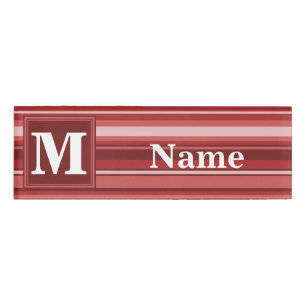 Rote Streifen Namenschild