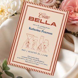 Rote Streifen RETRO Brautdusche Einladung
