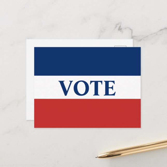 Rote Streifen und blaue Streifen Postkarte (Vorderseite/Rückseite Beispiel)