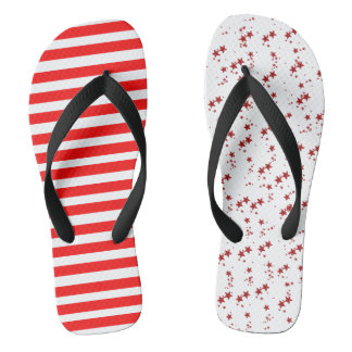 Rote Streifen und Sterne Flip Flops