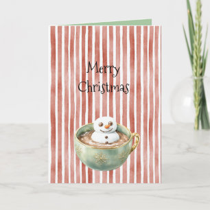 Rote Streifen Weihnachten Glücklicher Marshmallow Karte