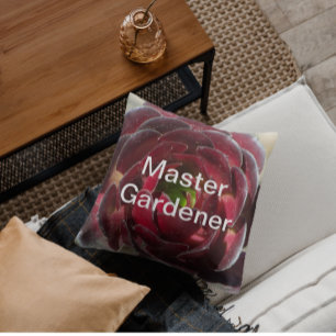 Rote Sukkulente Botanisches Foto Master Gardener Kissen