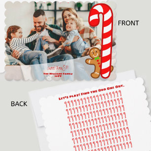 Rote süße Weihnachts-Gingerbread-Candy Cane-andere Feiertagskarte