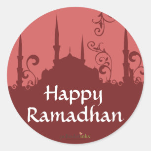 Rote Swirt-Moschee-Sticker Runder Aufkleber