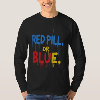 Rote Tablette oder Blau T-Shirt