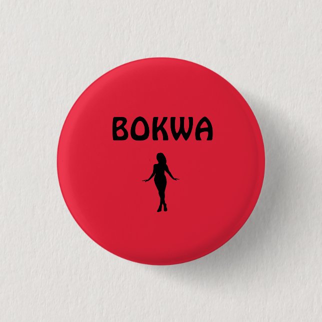Rote Tänzer Silhouette Bokwa Button (Vorderseite)
