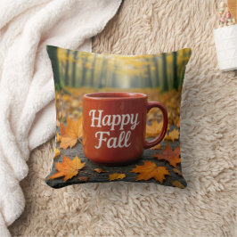 Rote Tasse für einen glücklichen Fall Kissen