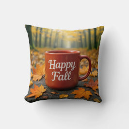 Rote Tasse für einen glücklichen Fall Kissen