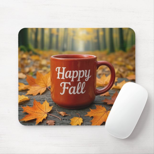 Rote Tasse für einen glücklichen Fall Mousepad (Mit Mouse)
