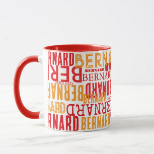 Rote Tasse mit cooler Typografie von Namen 