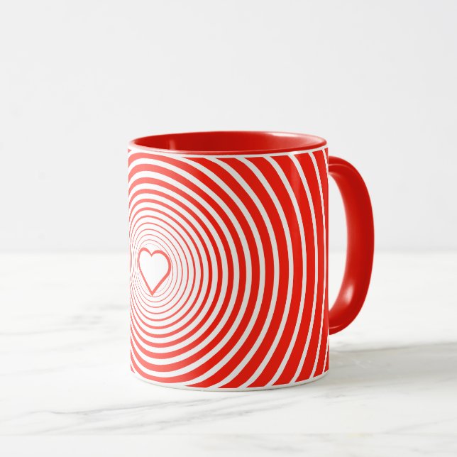 Rote Tasse mit Herz - Farben auswählen (VorderseiteRechts)