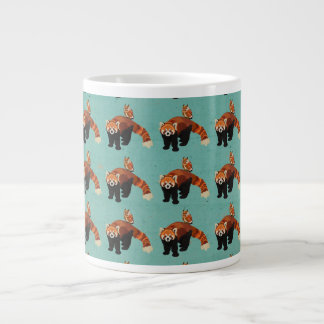 Rote Tasse Panda & Owl