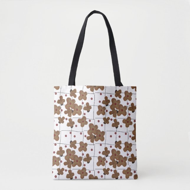 Rote Tasten Brown Paper Blume Tasche (Vorderseite)